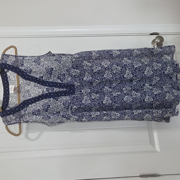 Knox Rose Dress Womens M Blue White Floral 2 Piece High Waist Boho Cottagecore - Picture 1 of 5